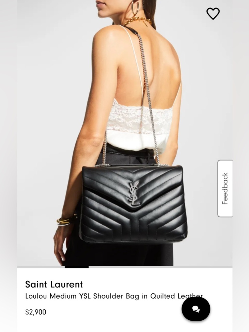 New Saint Laurent Black Leather Shoulder Bag LouLou - Picture 13 of 15